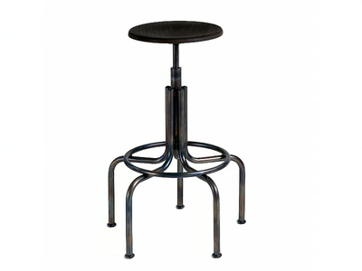 INDUSTRIE - Iron stool height-adjustable _ Lambert