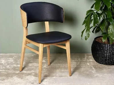 LEANDER - Wooden chair with armrests _ Lambert