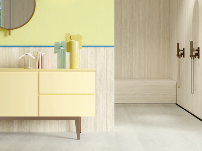 TRAVERTINO BIANCO - Wall tiles with travertine effect _ Laminam