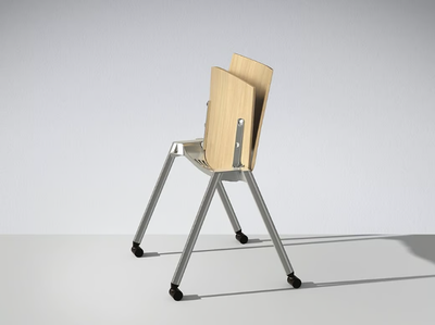 HL³ - Folding chair with castors _ LAMM