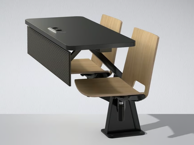 ST12-13 - Study table with integrated chairs _ LAMM