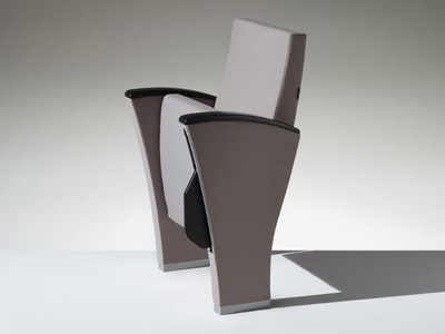 UNICA - Fabric auditorium seats with writing tablet _ LAMM
