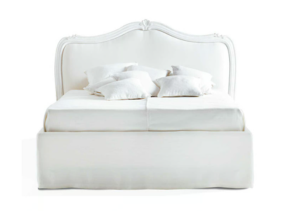 BONNE NUIT - Wooden double bed with upholstered headboard _ Lando