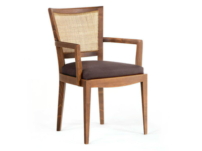 MILANO - Upholstered solid wood chair with armrests _ Lando