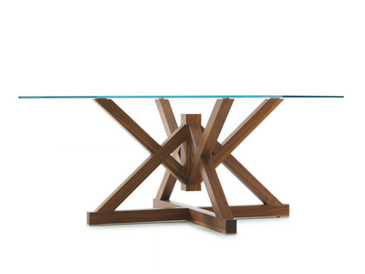 MONACO - Square wood and glass dining table _ Lando