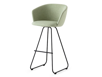 GLOVE - Sled base fabric stool with footrest _ Lapalma