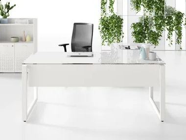 5TH ELEMENT - L-shaped office desk with drawers _ Las Mobili