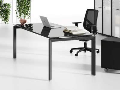 5TH ELEMENT - Rectangular glass office desk _ Las Mobili