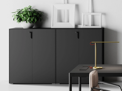 FIL ROUGE - Low office storage unit with lock _ Las Mobili