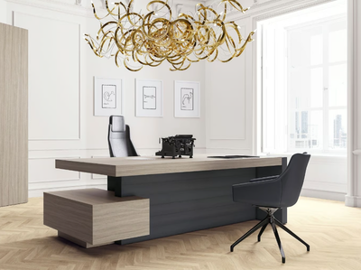 JERA - Rectangular office desk with shelves with drawers _ Las Mobili