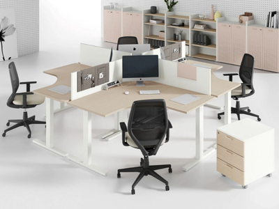 OXI BASIC - Sectional office desk with shelves _ Las Mobili