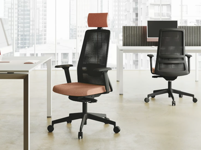 RASSEGNA - Swivel height-adjustable office chair with headrest _ Las Mobili
