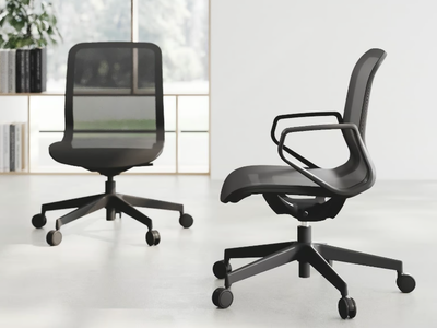 TRAMA - Height-adjustable mesh office chair with armrests _ Las Mobili