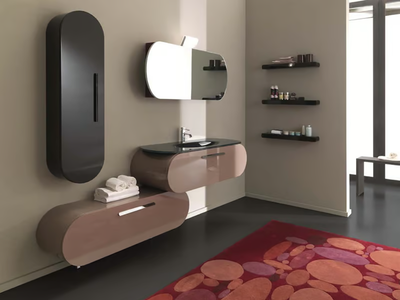 FLUX_US 1 - Single wall-mounted vanity unit with drawers _ LASA IDEA