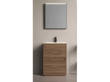 MAKE 34 - Wooden vanity unit with integrated washbasin _ LASA IDEA