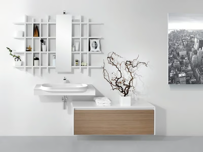 METROPOLIS 06 - Wall-mounted wooden vanity unit _ LASA IDEA