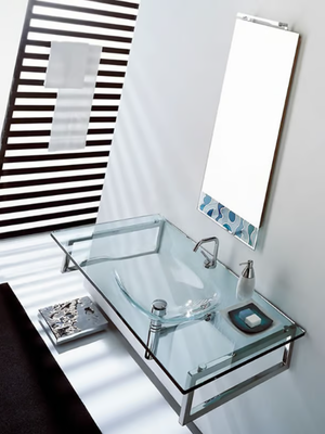 TIFFANY 710 - Wall-mounted rectangular crystal washbasin _ LASA IDEA