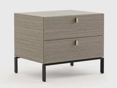 AMBER - Rectangular oak bedside table with drawers _ Laskasas