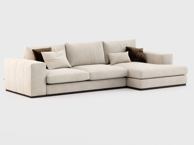 CHARLIE - 3 seater leather sofa with chaise longue _ Laskasas