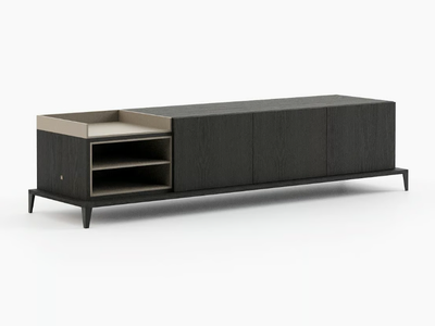 MILOS - Wooden TV cabinet with doors _ Laskasas