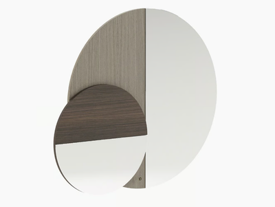 SCILLY - Round framed wall-mounted wooden mirror _ Laskasas
