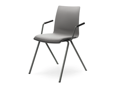EVO 011-N3 BR - Stackable plastic training chair with armrests _ LD Seating