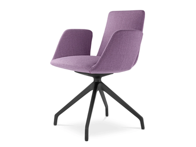 HARMONY MODERN 870 F90-BL - Swivel trestle-based fabric training chair _ LD Seating