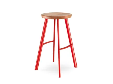 SPOT SP-770W-NC - Steel and wood stool with footrest _ LD Seating