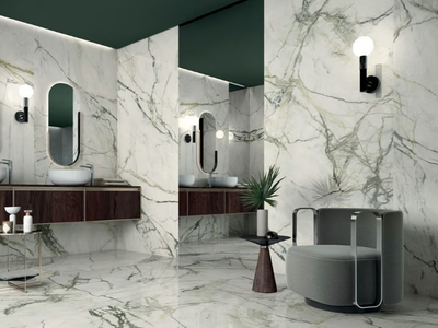 CALACATTA EMERALD - Anti-slip laminated stoneware wall/floor tiles with marble effect _ LEA CERAMICHE