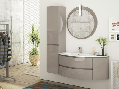 FREEDOM FC06 - Single wall-mounted HPL vanity unit with cabinets _ LEGNOBAGNO