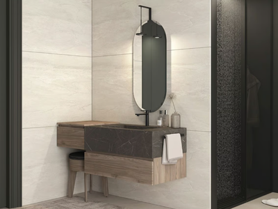 FREEDOM FL08 - Wall-mounted wooden vanity unit with mirror _ LEGNOBAGNO