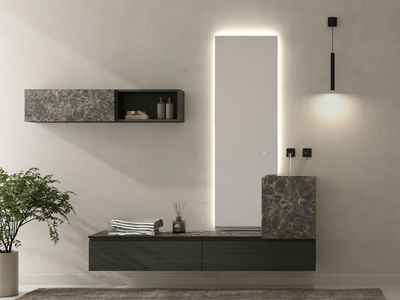 FREEDOM FL10 - Single wall-mounted wooden vanity unit _ LEGNOBAGNO