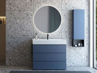FREEDOM FL11 - Floor-standing wooden vanity unit with integrated washbasin _ LEGNOBAGNO