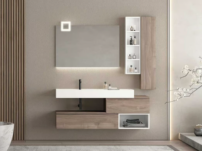 FREEDOM FL18 - Wall-mounted wooden vanity unit with cabinets _ LEGNOBAGNO
