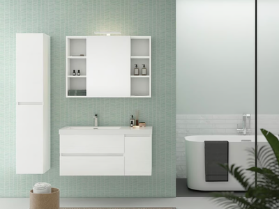 LINE 03 - Wall-mounted vanity unit with doors with drawers _ LEGNOBAGNO