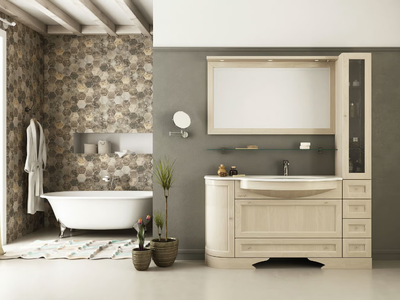 RETRÒ R207 - Floor-standing vanity unit with mirror _ LEGNOBAGNO