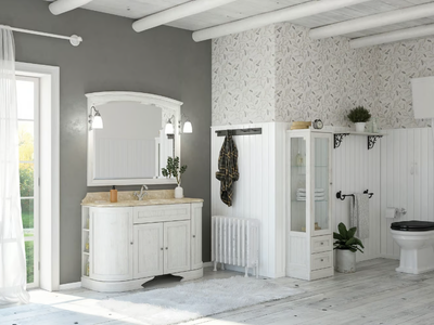 RETRÒ R215 - Floor-standing vanity unit with mirror _ LEGNOBAGNO