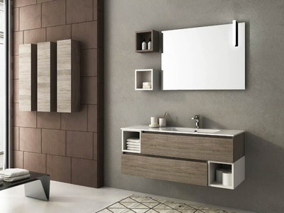 URBAN COMPONIBILE 05 - Wall-mounted vanity unit with drawers _ LEGNOBAGNO