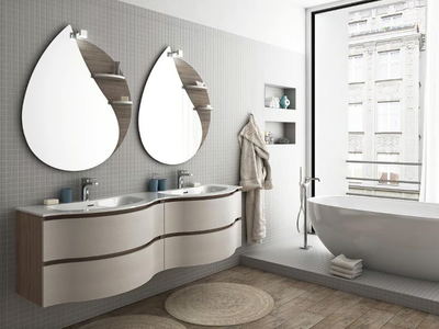 URBAN COMPONIBILE 08 - Double wall-mounted vanity unit with drawers _ LEGNOBAGNO