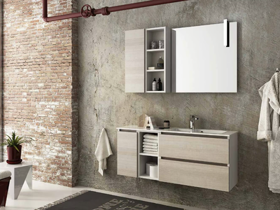 URBAN COMPONIBILE 11 - Wall-mounted vanity unit with drawers _ LEGNOBAGNO