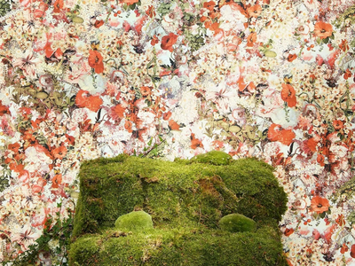 JEAN PAUL GAULTIER - CELEBRATION - Woven vinyl wallpaper with floral pattern _ LELIEVRE