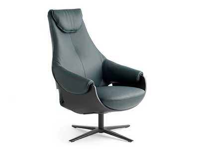 LXR10 - Armchair with headrest with 4-spoke base _ LEOLUX LX