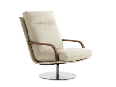 LXR24 - Swivel leather armchair high-back _ LEOLUX LX