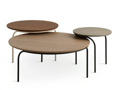 LXT08 - Low round wooden coffee table _ LEOLUX LX