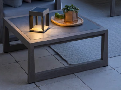 SKAAL - Rectangular low ceramic garden side table _ Les Jardins®