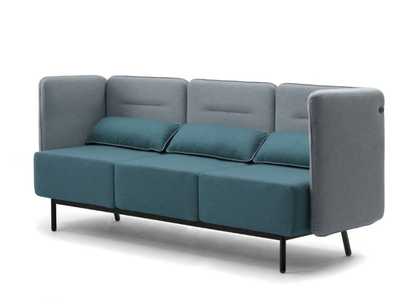 AROUND - 3 seater fireproof fabric sofa with USB socket _ Leyform