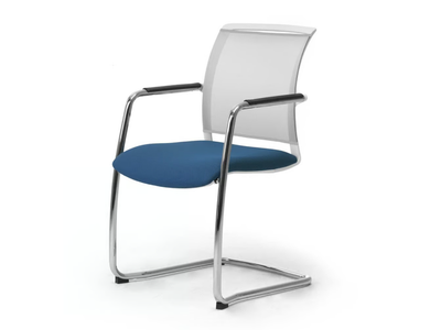 COMETA W - Cantilever mesh chair with armrests _ Leyform