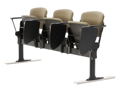 CORTINA - Freestanding fabric beam seating with writing tablet _ Leyform