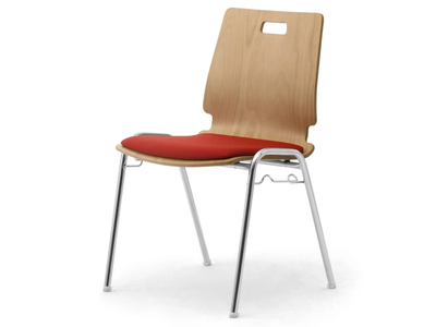 CRISTALLO - Multi-layer wood and chrome steel chair _ Leyform