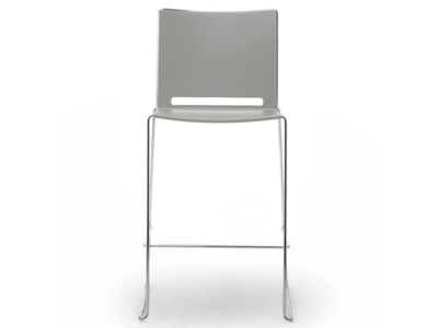 ILIKE - Sled base chrome plated steel and polypropylene stool _ Leyform